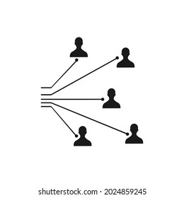 set of people icon connected by line