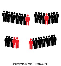 Set of people icon design. People icon in flat style design. Vector illustration.