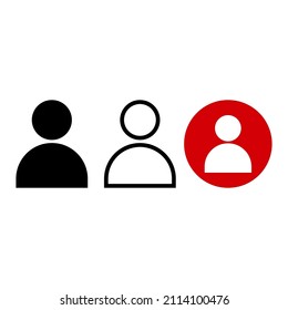 Set People icon, isolated. Flat design