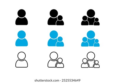 Set of people icon isolated on white background. Vector illustration