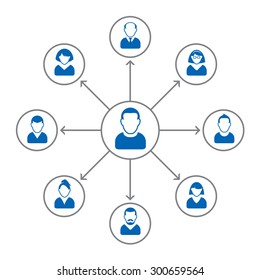 Set of people icons. Corporation team. Vector Illustration.