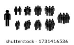 Set of people icons in flat style. Crowd. Group of people - icon. Company or team person
