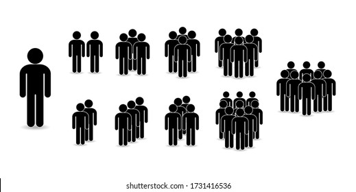 Set people icons in flat style  Crowd  Group people    icon  Company team person