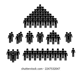 Conjunto de iconos de personas en estilo plano. Multitud. Grupo de personas . Empresa o equipo
