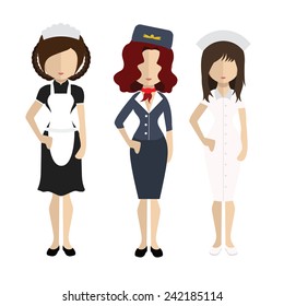 Set of people icons in flat style