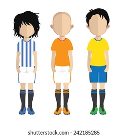 Set of people icons in flat style soccer players