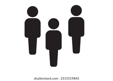 Set of people icons in flat style. Crowd. Group of people - icon. Company or team person