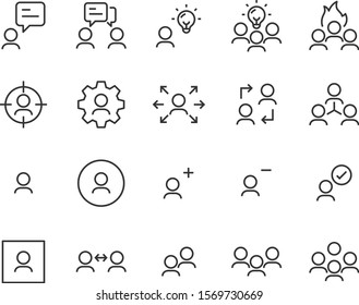 set of people icons, man, user, group, team