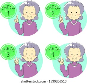 Set of people icons representing number of checkpoints with hands