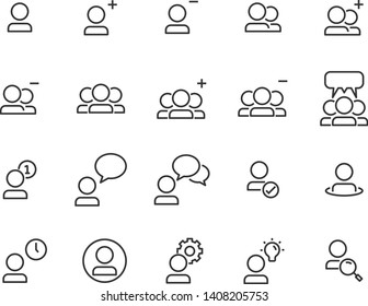 set of people icons, such as population, human, man, contact, group, add friend, team