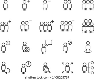 set of people icons, such as population, human, man, contact, group, add friend, team