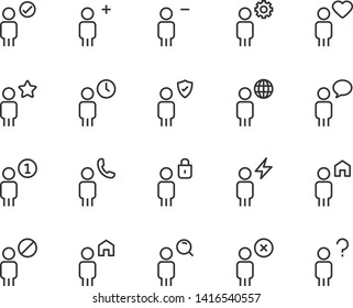 set of people icons, such as population, human, man, contact, group, add friend, team