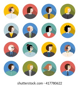 Set of people icons. Vector flat illustration.