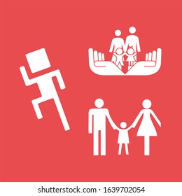 Set of people in a jig and standing in hands, family in vector