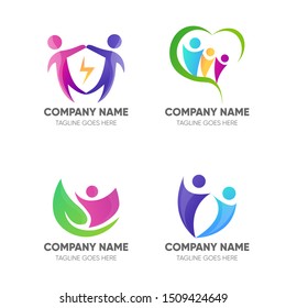 Set People Logo Design Template Community Stock Vector (Royalty Free ...