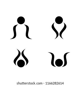 Set people logo. people vector graphic design.