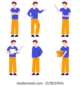 Conjunto de personas caracter de hombre sobre fondo blanco.diseño vectorial.