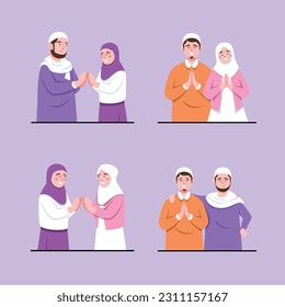 Gruppe von Menschen muslimischen Charakter