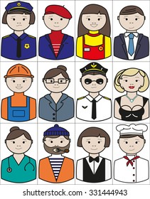Set of people occupation characters, EPS 8