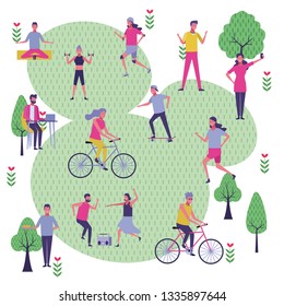 set people in the park