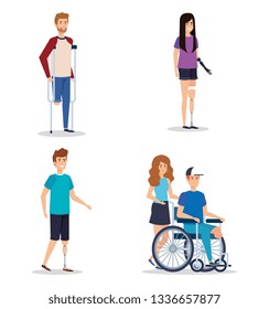 set people with physical injury and disabled