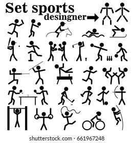 A set of people playing sports