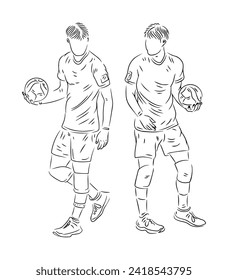 set of people playing volleyball line art ilustration