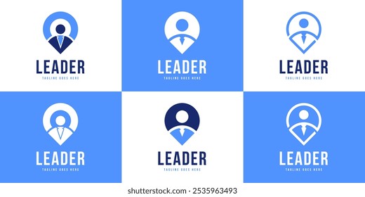 Conjunto de pessoas com ideia de ilustração de modelo de vetor de design de logotipo de ponto