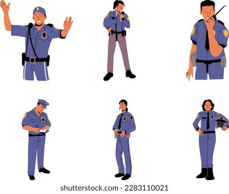 Set of People Set Of police Officer