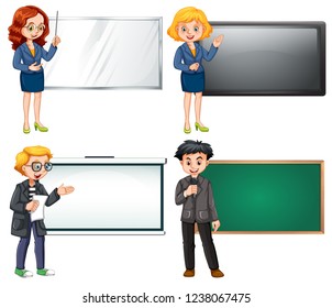 Conjunto de ilustraciones de personas presentes