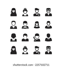 set people profession avatar vector