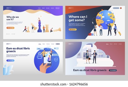 Set of people rating real estate agents. Flat vector illustrations of people planning global project. International business, strategy, property concept for banner, website design or landing web page