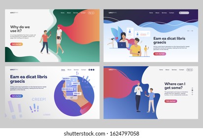 Set of people receiving cyberbullying attack. Flat vector illustrations of people using dating application. Romantic relationship, cyberbullying concept for banner, website design or landing web page