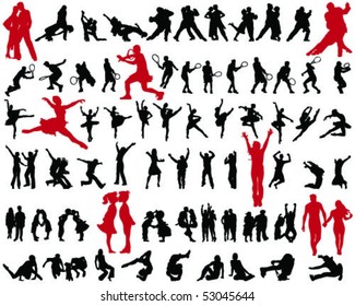 set of people silhouettes 2- vector