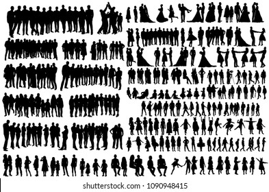set of people silhouettes