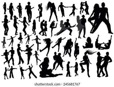 Set of people silhouettes