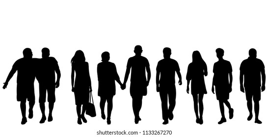 Vector Silhouettes Different People On White Stock Vector (Royalty Free ...