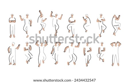 Set of people sleeping poses, top view, isolated on white