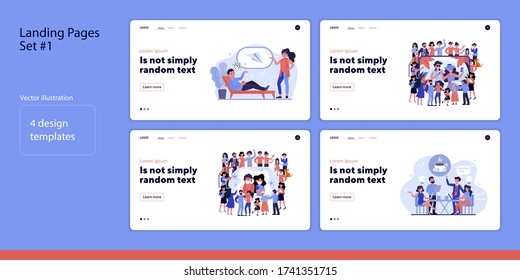 Gruppe von Menschen, die in Menschenmenge stehen. Flache Vektorgrafiken von Männern und Frauen reden, diskutieren. Kommunikationskonzept für Banner, Website-Design oder Landing-Website