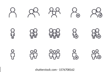 Set of People, Team, Group vector icon illustration
