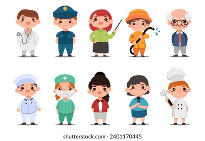 Grupo de personas con su profesión