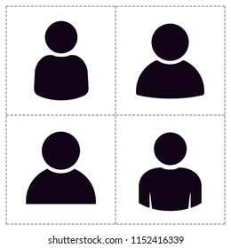 Set of people user flat icon vector