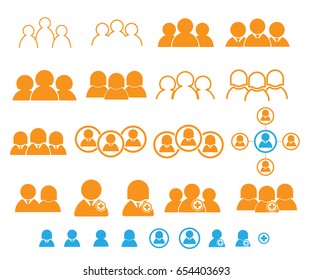 set of people, user, teamwork icon vector illustration