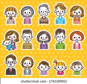 A set of people of various generations.