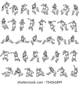 A set of people in various poses.
