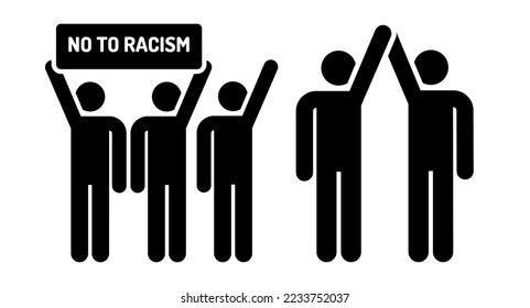 Gruppe von Menschen Vektorsymbol Illustration, mit Text, Draufsicht. perfekt für Hintergründe, soziale Medien und mehr