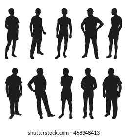 Set of People Vector Silhouettes