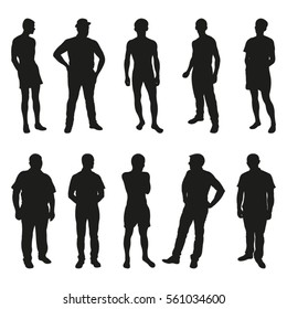 Set of People Vector Silhouettes