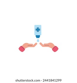 set of people with virus prevention measures virus
