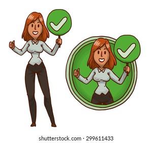 set of people with web buttons, vector